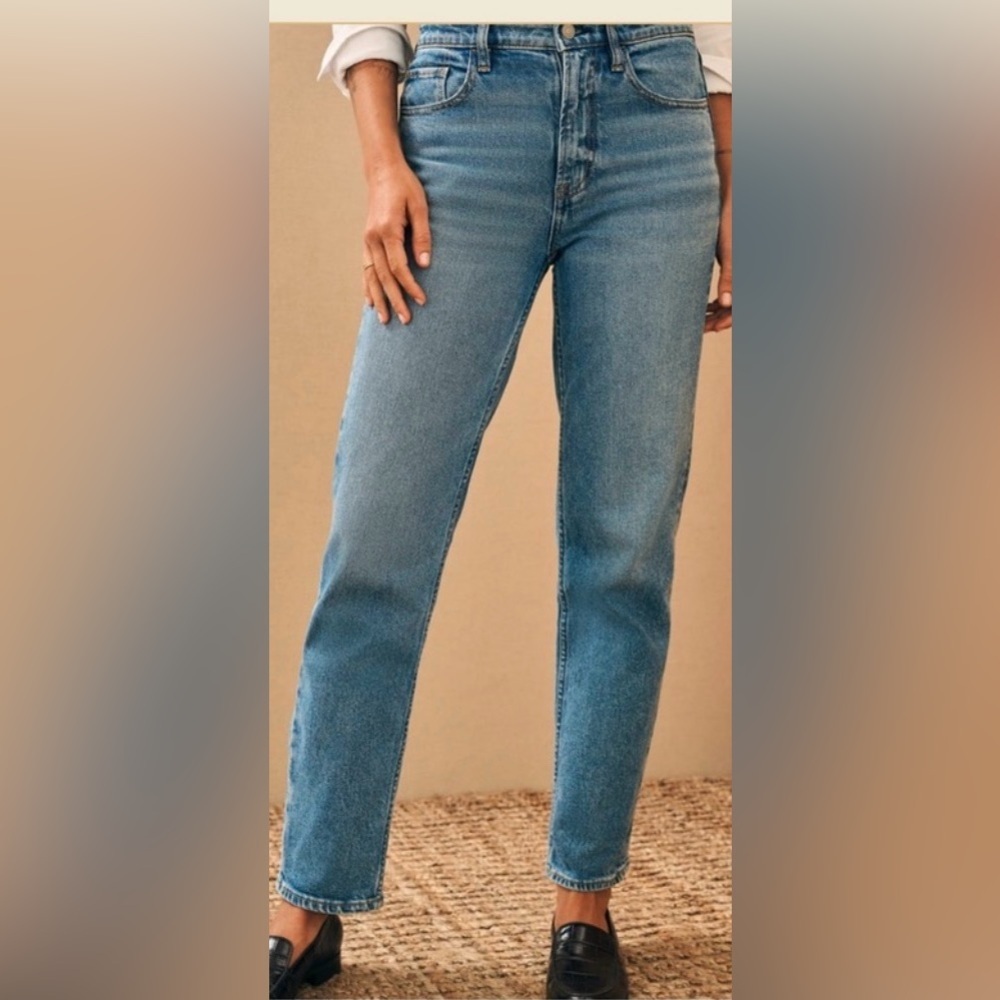 FAHERTY BAY STRAIGHT HIGH RISE LEG JEANS HIGH WAIST  POCKETS SZ‎ SMALL